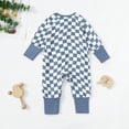 thumbnail image 4 of Baby Romper Bamboo Fiber Baby Boy Clothes Newborn Zipper Jumpsuit Checker Long-Sleeve Baby Clothing 0-18M, 4 of 9