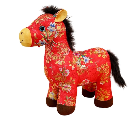 2026 Year of The Horse Stuffed Animals Mascot Plush Chinese New Year Plush Horse Mascot Doll Toys Chinese Zodiac Decor for Spring Festival Lunar New Years Gifts Home Car Decor Blessing Souvenir