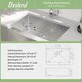 thumbnail image 7 of CoSoTower 30 Inch Farmhouse Kitchen Sink - 30”X21”X10” Stainless Steel Apron Front Farmhouse Sink 10 Inch Deep 16 Gauge Single Bowl Kitchen Sink Basin, 7 of 7