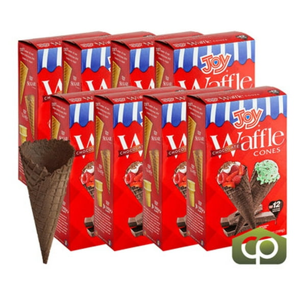JOY Chocolate Ice Cream Waffle Cones 12 Pack- 8/CASE