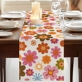 thumbnail image 3 of Table Runners 120 Inches Long Dress Scarves, Bohemia Floral Farmhouse Coffee/Dining/Kitchen Table Runner for Living Room, Vintage Orange Pink Flowers Boho Style Beige 13x120 Inch, 3 of 9