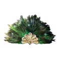 thumbnail image 2 of Tocado de plumas artificiales para hombres y mujeres, ideal para escenarios, disfraces y juegos de rol. Verde, 2 of 9