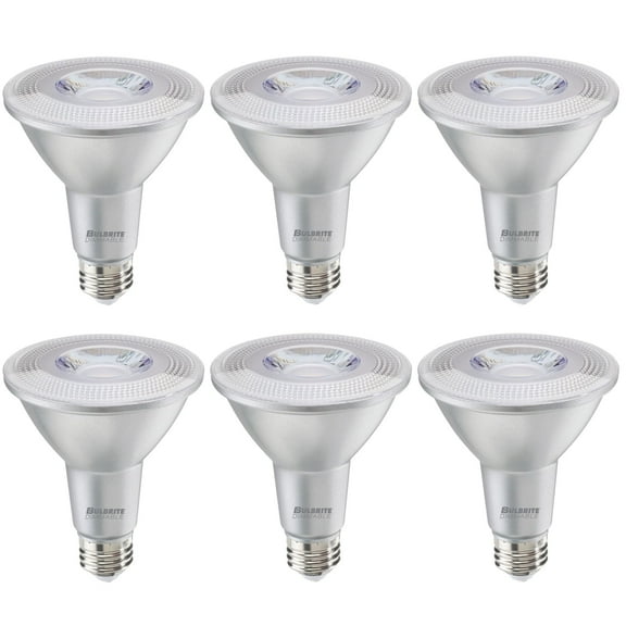 Bulbrite Pack of (6) 10 Watt Dimmable Narrow Flood PAR30LN Medium (E26) LED Bulb - 800 Lumens  3000K  and 80 CRI