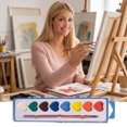 thumbnail image 4 of Juego de acuarelas con forma de corazón de 8 colores, lavables, con pincel, ideal como regalo para actividades artísticas, fiestas, manualidades y más., 4 of 7