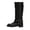 Black, variant on Timeless Women's Mid-Calf Boots with Adjustable Strap for Everyday Casual and Autumn Outfits Leather Upper Comfortable Block Heel - Outsole Versatile Solid Color Design