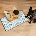 thumbnail image 3 of Boho Retro Floral Pet Feeding Mat-Abstract Art Pattern Absorbent Pet Placemat for Food and Water Bowl, with Waterproof Rubber Backing, Quick Dry Water Dispenser Mat for Dog and Cat (12"x20"), 3 of 7