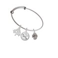 thumbnail image 2 of Delight Jewelry Silvertone Clam Spinner Silvertone Let Things Go Tree Charm Bangle Bracelet, 2 of 4