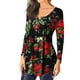 thumbnail image 4 of Camisas Para Mujer, Camisetas de Gran Tamaño, Camiseta de Moda Informal de Manga Larga, Jersey Fruncido Con Cuello Redondo Estampado, Blusa, Tops Odeerbi  ODB135994, 4 of 6