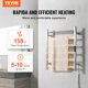 thumbnail image 2 of Toallero calefactable de pared de 6 barras VEVOR para baño, color plateado, 2 of 9