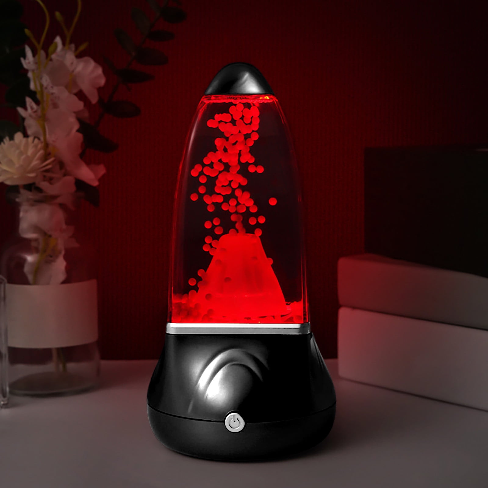 Loopsun Kitchen Appliances LED Volcano Lamp,Red Lava Erupting,Mini
