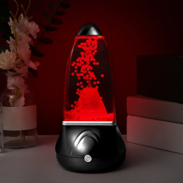 Kitchen Gadgets Led Volcano Lamp Red Lava Erupting Mini Led Lit Water 