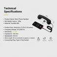 thumbnail image 2 of Classic Phone Receiver - Type-C Retro Handset White, 2 of 7