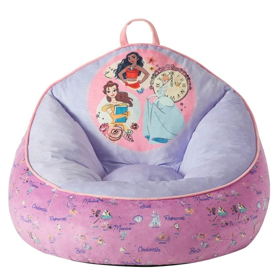 Disney Princess Kids' Compressed Foam Bean Bag Chair, Purple