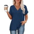 thumbnail image 3 of Ronuti Womens Summer Tops Short Rolled Sleeve Shirts 2026 Fashion V Neck Clothes, 3 of 8