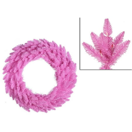 36" Pre-Lit Pink Ashley Spruce Christmas Wreath - Clear & Pink Lights
