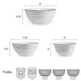 thumbnail image 3 of Pfaltzgraff Trellis Stoneware Serving Bowls Set of 3 White, 3 of 5