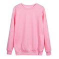 thumbnail image 4 of Ecqkame Casual Sweatshirt for Women Oversize Long Sleeves Sweater Crew Neck Pullover Sweatshirt 2024 Fall Clothes Pink L, 4 of 4