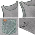 thumbnail image 5 of Men's Workout Sleeveless Tank Top Breathable Slim Fit Gym Tee Topographic Pattern Pocket Bodybuilding Tank Top, 5 of 8
