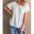 thumbnail image 1 of Women's White Crochet Eyelet Short Sleeves Top, 1 of 20