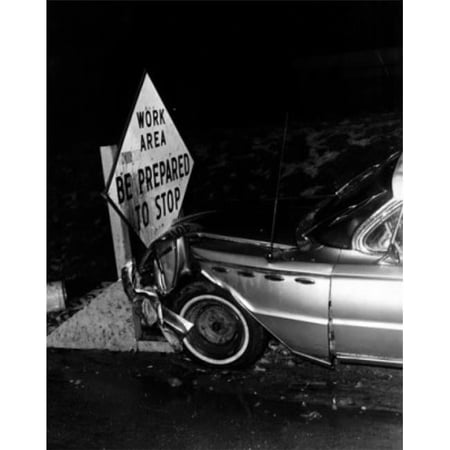 High Angle View of Car Accident Poster Print - 18 x 24 in.
