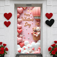 thumbnail image 6 of Pink Roses Valentine's Day Banner Red Hearts Love Backdrop Gold Stars Glittery Letters Romantic Display for Valentine's Day Party Romantic Dinner Anniversary Celebration, 6 of 9