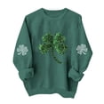 thumbnail image 3 of TaTaai Ladies St Patricks Holiday Pullover Sweatshirt Long Sleeve Crewneck Casual Top Fleece Lined Loose Fit Winter Festival Wear Gift, 3 of 6