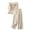Beige, variant on Women's 2 Piece Set, 3/4 Sleeve Embroidered Blouse and Wide Leg Trousers, Cotton Linen Matching Outfit for Casual Wear, Daily Outfits, Vacation and Spring Summer Wardrobe-Beige