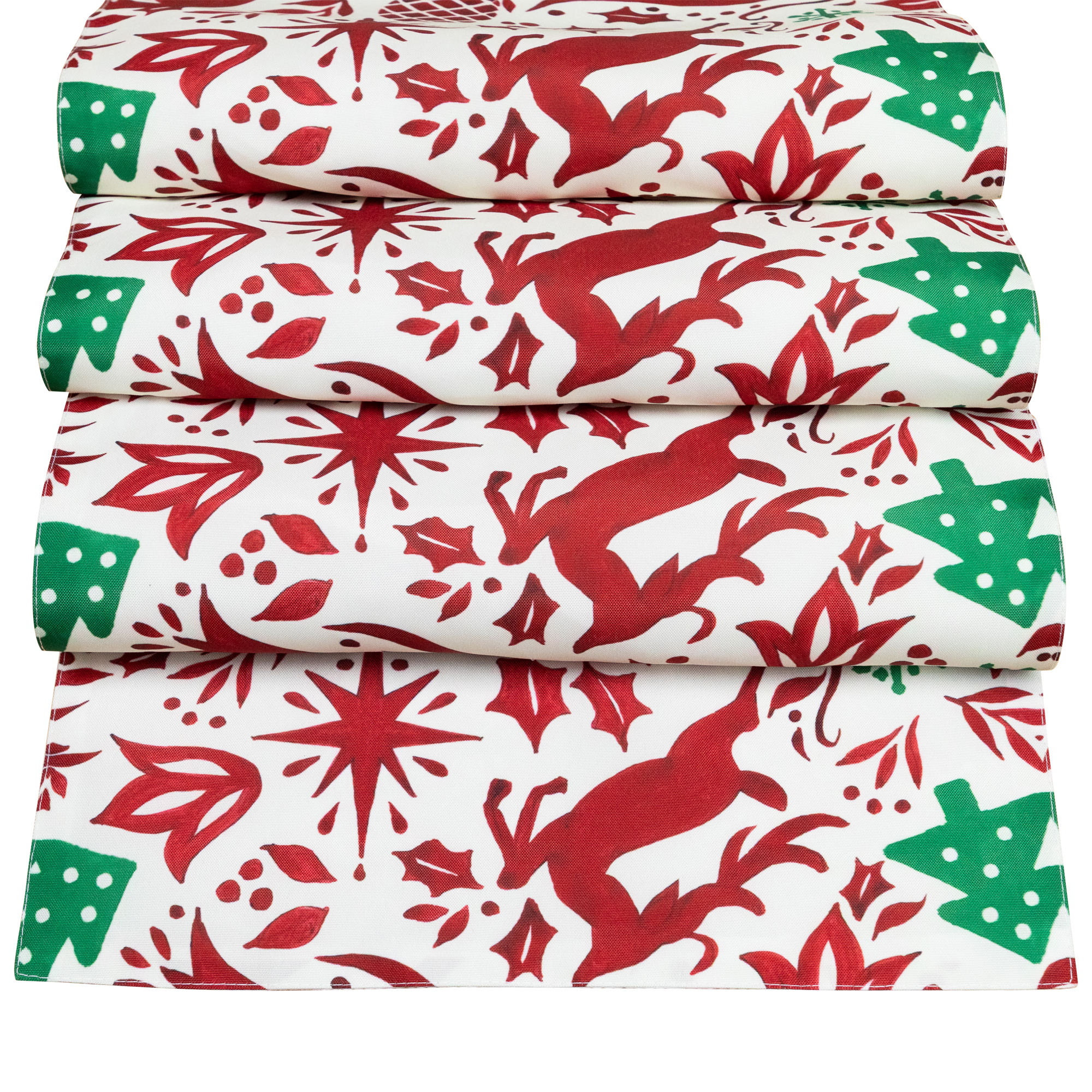 Reindeer and Doves Rectangular Christmas Table Runner - 72"