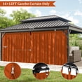 thumbnail image 3 of Pakunoda 14' X 6.5' Gazebo Universal Replacement Privacy 4-Panel Curtains, Waterproof Outdoor Curtains Orange Sidewall with Zipper for Patio 12' X 16' Gazebo Garden Backyard, Curtain Only, 3 of 8