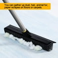 Eyliden Rubber Broom Pet Hair Fur Removal Broom Soft Bristle Push Broom with Squeegee Carpet