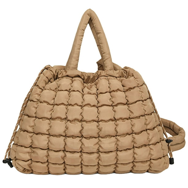 Bolso Mano Acolchado para Mujer Cruzado Viajes (caqui)