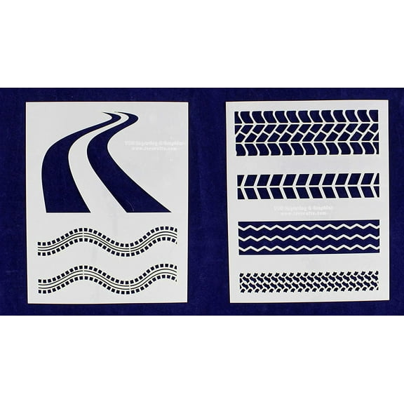 Tire Tread Stencils-8" X 10" -2 Pieces of 14 Mil Mylar - Painting /Crafts/ Templates
