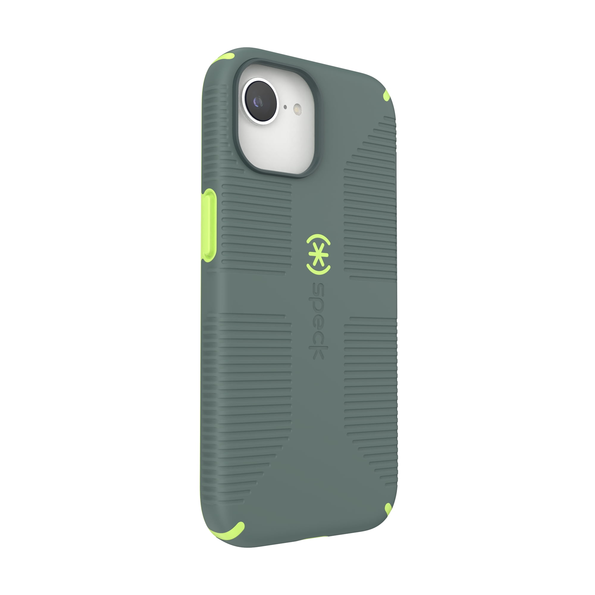 iPhone 16e/15/14/13 CandyShell Grip with MagSafe in Neo Drab and Glow Green