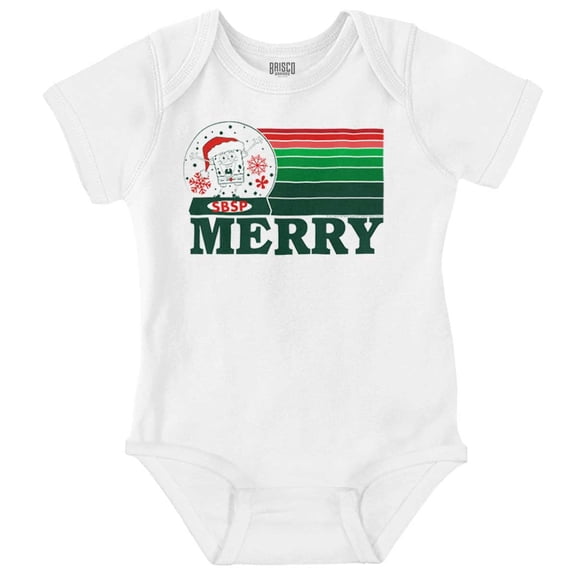 SpongeBob Snow Globe Merry Christmas Baby Romper Boys or Girls