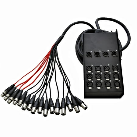 32 Channel Live Display - Seismic Audio Small Footprint XLR Stage Box Snake - 6, 8, 12, 16, 24, 32 Channel - 25' to 100' - SACB-Series