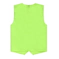 thumbnail image 2 of Xnihocha Kids Volunteer Activities Vest Solid Color Button Down Waistcoat Boys Girls Waiter Bartender Fluorescent Green L/12, 2 of 5