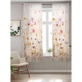 thumbnail image 2 of Spring Floral Curtains 72 Inch Length,Sheer Curtains for Bedroom Living Room Window Pastoral Botanical Summer Flowers Vintage Rod Pocket Drapes Kitchen Curtains Small Half Window 52"x72" 2 Panels, 2 of 7