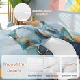 thumbnail image 2 of Queen 4 Piece Bedding Set Gold Lines Turquoise Marble Texture Soft Breathable Duvet Cover and Pillowcase,Abstract Art Duvet Cover Set Washable Bed Sheets for Bedroom Dormitory Guest Room, 2 of 9
