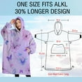 thumbnail image 4 of Oversized Wearable Blanket Hoodie,Purple Butterfly Pattern Sherpa Blanket Hoodie with Super Pockets,Super Warm Fuzzy Pullover for Women & Men, 4 of 6