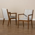 thumbnail image 4 of Theresa Mid-Century Modern Greyish Beige Fabric Upholstered Living Room Accent Chair, 4 of 15