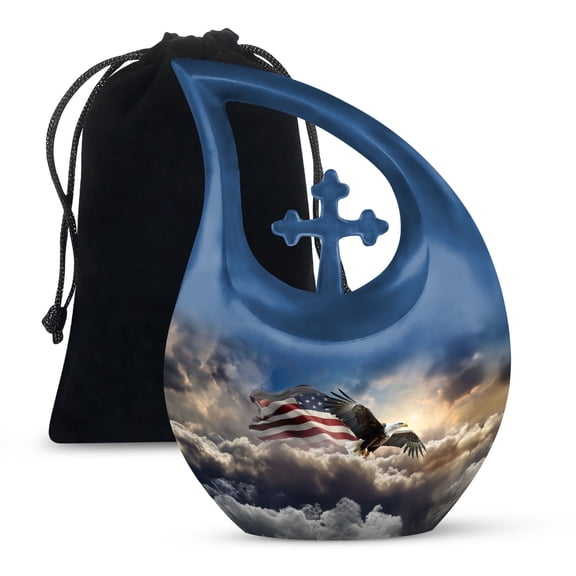 JAGSHASHI Eagle Burial Urns Ashes - Urns For Adult Female Mom - Funeral Cremation Urns - Urn Female Ashes - 10 Inch With Velvet Bag - Cremation Urns For Ashes For Men - Burial Cremation Urns