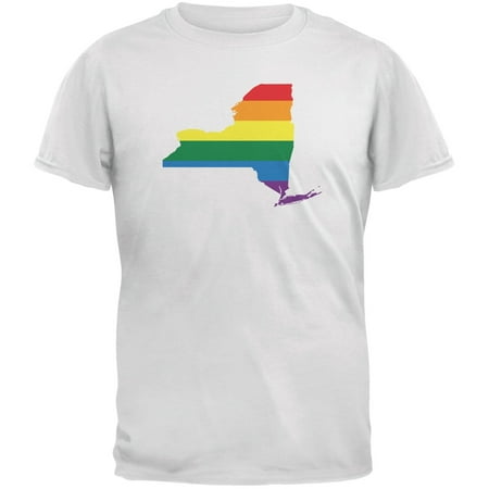 New York LGBT Gay Pride Rainbow White Adult