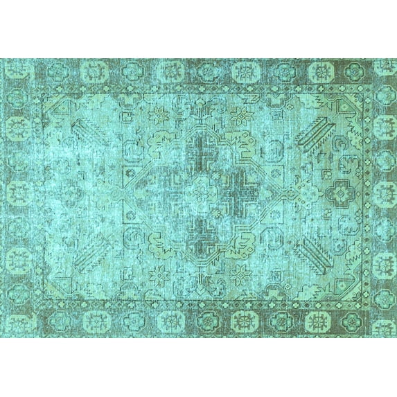 Ahgly Company Indoor Rectangle Persian Light Blue Traditional Area Rugs, 7' x 10'