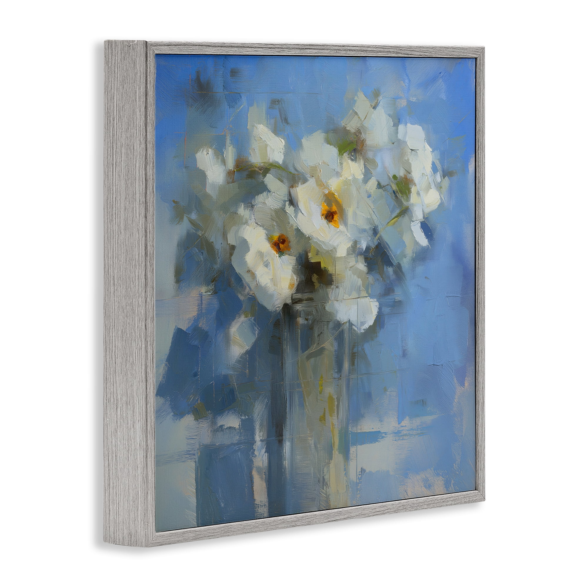 Stupell Industries Petals Remembered Abstract Gray Framed Giclee Art, design by Svetlana Aleynikova