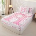 thumbnail image 2 of Catabedysis Fashion Bow Tie Zipper Full Size Comforter Sets with Fitted Sheet and 2 Pillowcases,3D Pink Initial H Pattern Zipper Bedding Set For Girls,Pink Reversible,4-Piece, 2 of 7