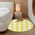 thumbnail image 2 of Farmhouse Farm 7FT Round Area Rugs for Living Room Minimalism Yellow Buffalo Check Plaid Holiday Theme Ultra-Thin Non-Slip Round Rugs Washable Low Pile Circle Carpet for Bedroom Kitchen Nursery, 2 of 9