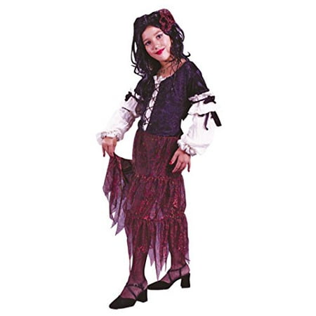 Girls Gypsy Rose Kids Child Fancy Dress Party Halloween Costume, S (4-6)