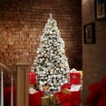 thumbnail image 2 of 4.5FT Pre-Lit Realistic Snow-Flocked Pine Artificial Holiday Christmas Tree with Sturdy Metal Stand, 2 of 7