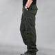 thumbnail image 1 of Pantalones largos de moda para hombre, casuales, de color sólido, con bolsillos y cremallera, cintura elástica, de poliéster., 1 of 4