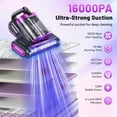 thumbnail image 2 of Upgrade Wireless Mattress Vacuum Cleaner, 16Kpa Suction, 253.7nm UV Lamp, 80000RPM Ultrasonic, Dual Cup, Handheld Portable for Bed Sofa Carpet, 2 of 12